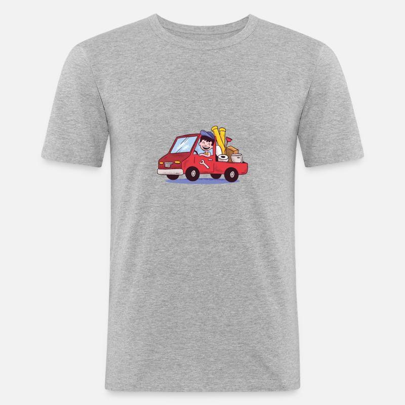 Klempner Auto Wagen Beruf - Männer Slim Fit T-Shirt - Grau meliert