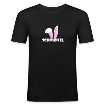Kosename Schnuffel Geschenkidee - Männer Slim Fit T-Shirt - Schwarz - Vorne - Nik (191cm)