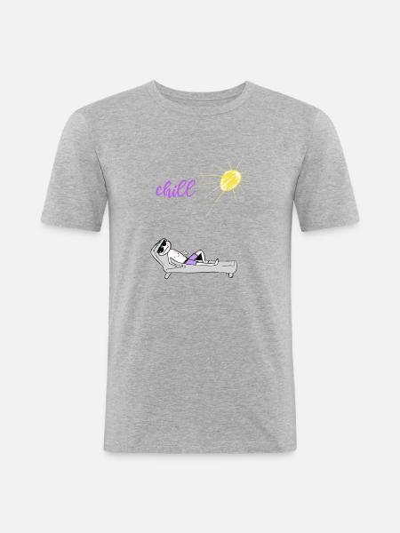 chill sun - Men's Slim Fit T-Shirt - heather grey