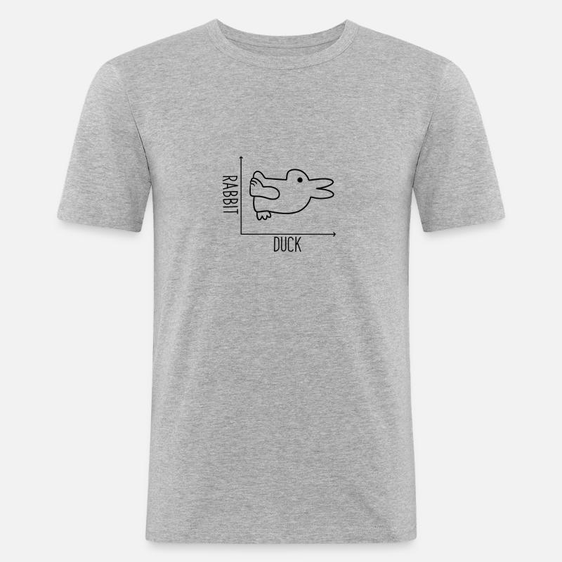 Duck x rabbit graph irony - Men's Slim Fit T-Shirt - heather grey