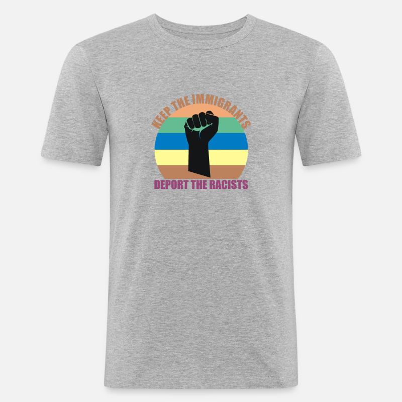 Einwanderung Einwanderer - Männer Slim Fit T-Shirt - Grau meliert
