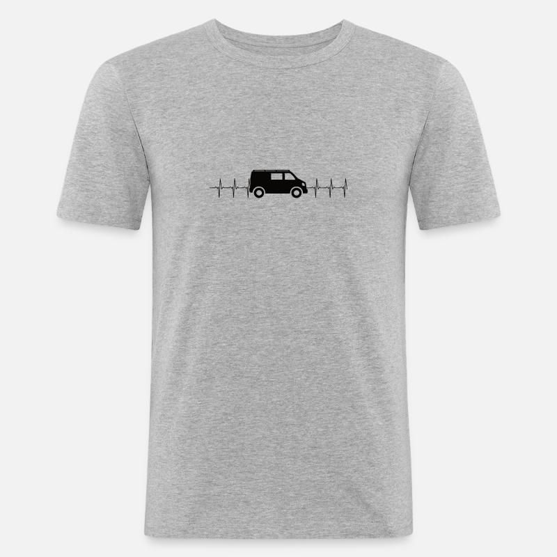 mit Frequenz 2 - Männer Slim Fit T-Shirt - Grau meliert