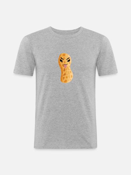 Peanut peanuts nut nuts food - Men's Slim Fit T-Shirt - heather grey