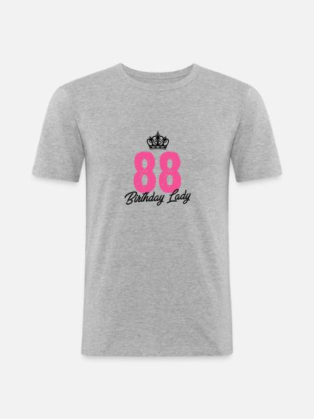 88 Years Old Birthday Lady - Men's Slim Fit T-Shirt - heather grey