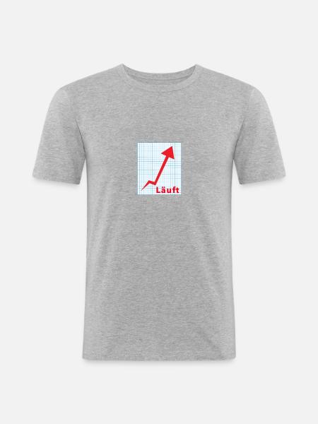 Läuft Design - Männer Slim Fit T-Shirt - Grau meliert