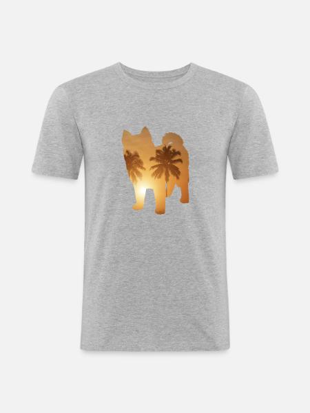 Summer beach - Pomsky - Men's Slim Fit T-Shirt - heather grey
