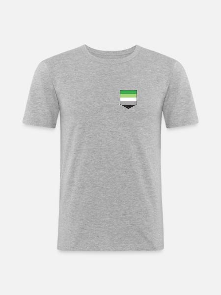LGBTQ Aromantic Pride Flag Pocket - Men's Slim Fit T-Shirt - heather grey
