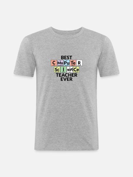 Best Computer Science Teacher Ever - Men's Slim Fit T-Shirt - heather grey