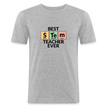 Best STEM Teacher Ever - Men's Slim Fit T-Shirt - heather grey - Front - Nik (191cm)