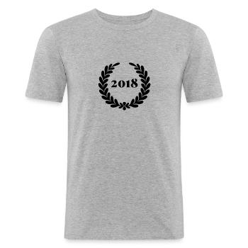 Funny Birthday Since 2018 - Men's Slim Fit T-Shirt - heather grey - Front - Nik (191cm)