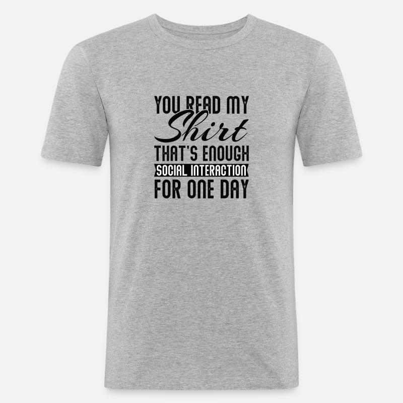 Introvertiert Sarkasmus Introvertierter Schüchtern - Männer Slim Fit T-Shirt - Grau meliert