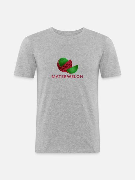 Materwelon Watermelon Watermelon fruity - Men's Slim Fit T-Shirt - heather grey
