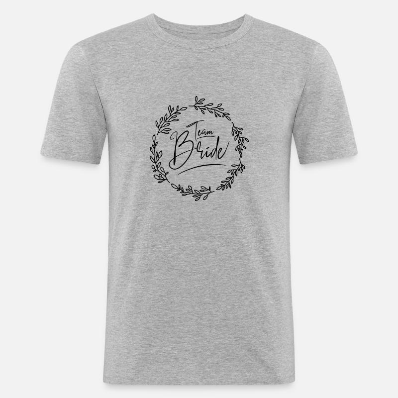Team bride - Männer Slim Fit T-Shirt - Grau meliert
