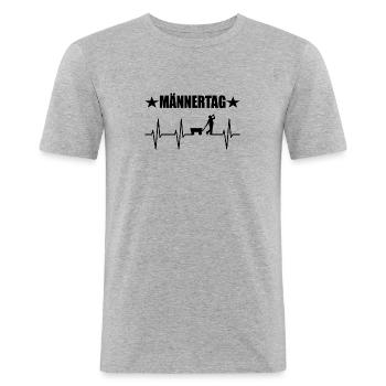 Vatertag - Männer Slim Fit T-Shirt - Grau meliert - Vorne - Nik (191cm)