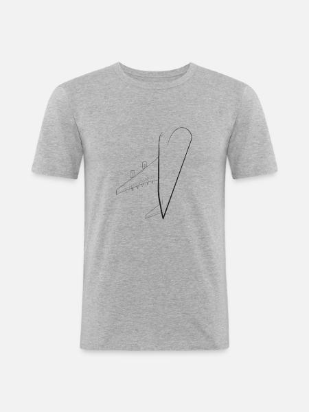 I HEART A380 by PHILIPPJACOB - Männer Slim Fit T-Shirt - Grau meliert