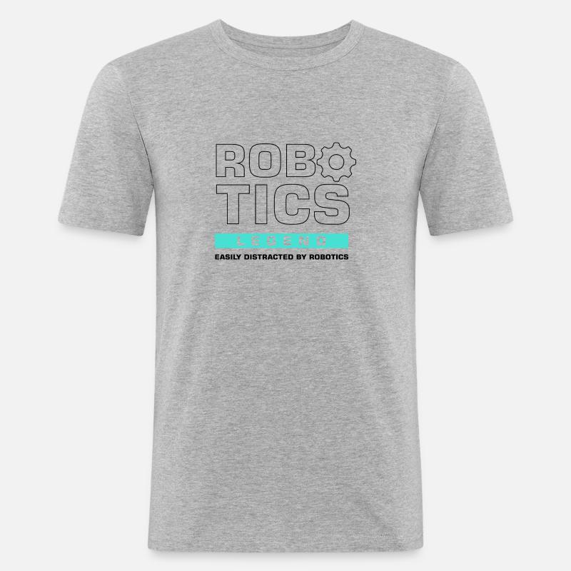 Robotics Legend Engineering Roboteringenieur - Männer Slim Fit T-Shirt - Grau meliert