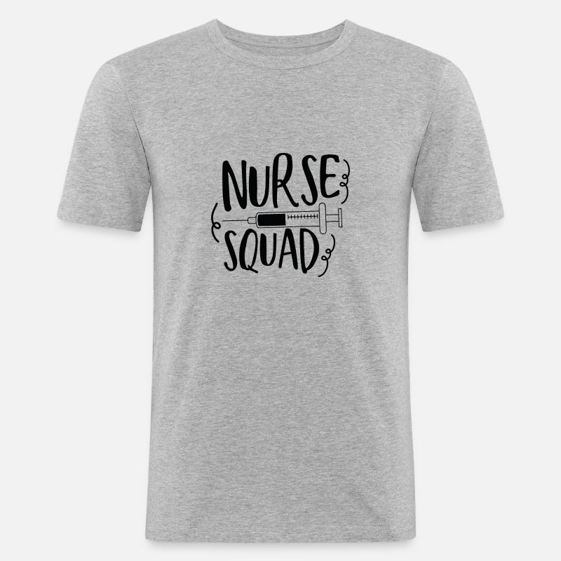 Krankenschwester Team Crew Squad - Männer Slim Fit T-Shirt - Grau meliert