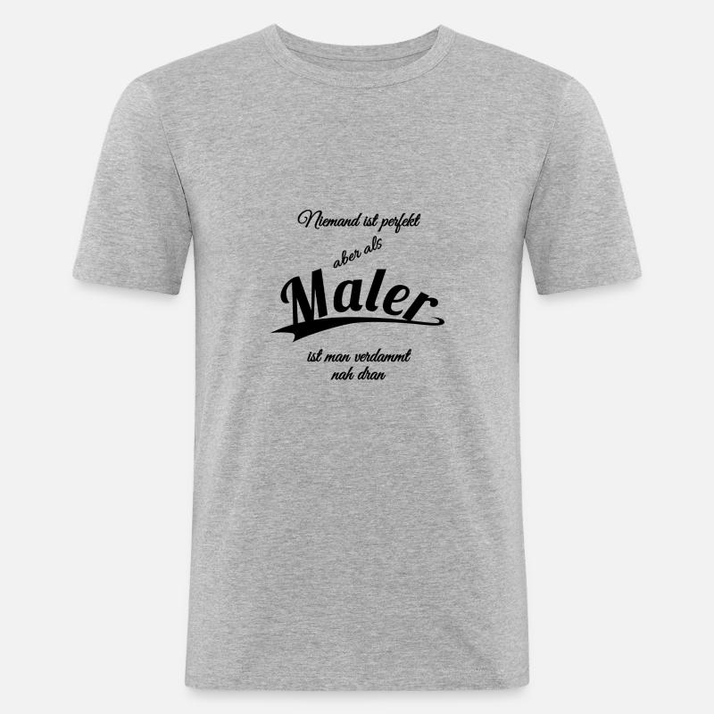 Maler - Männer Slim Fit T-Shirt - Grau meliert