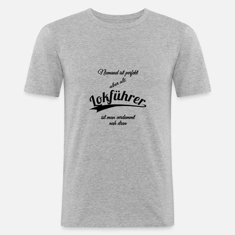 Lokführer - Männer Slim Fit T-Shirt - Grau meliert