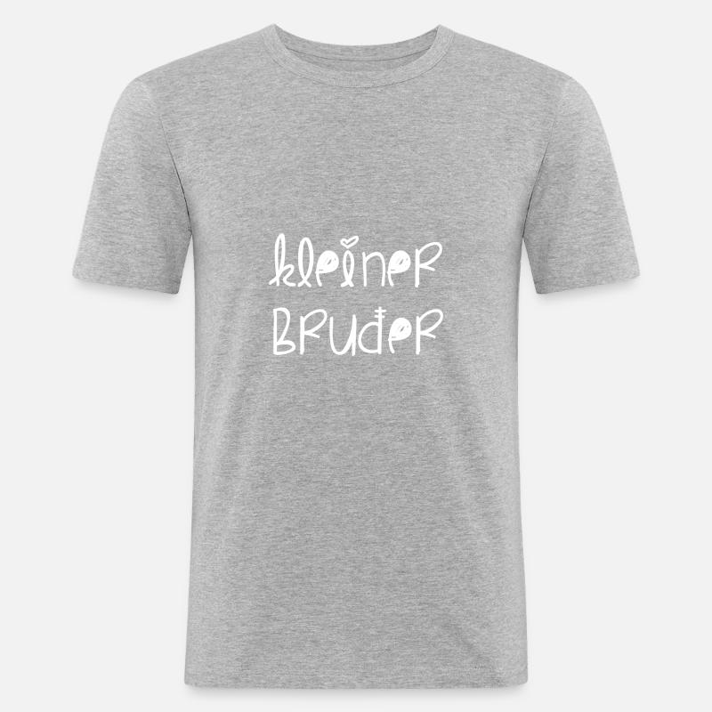 Kleiner Bruder - Männer Slim Fit T-Shirt - Grau meliert