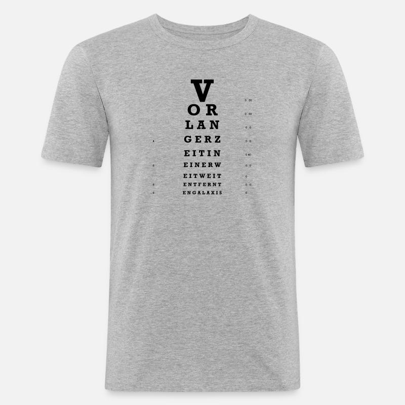 Sehtest - Männer Slim Fit T-Shirt - Grau meliert