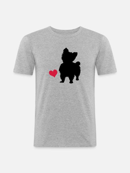 Yorkshire Terrier - Men's Slim Fit T-Shirt - heather grey