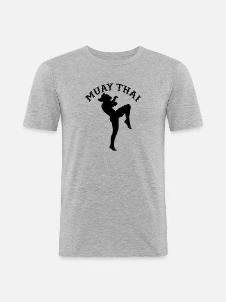 Femmes Muay Thai - T-shirt près du corps Homme - gris chiné