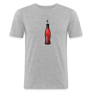 bottle - Men's Slim Fit T-Shirt - heather grey - Front - Nik (191cm)