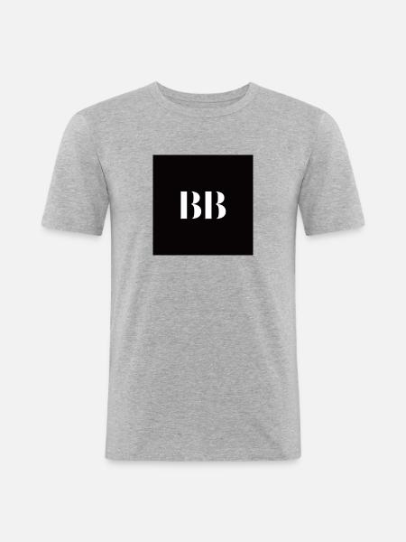 Logo de bb - T-shirt près du corps Homme - gris chiné