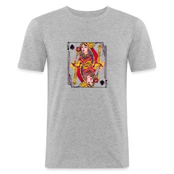Reine de pique - T-shirt près du corps Homme - gris chiné - Devant - Nik (191cm)