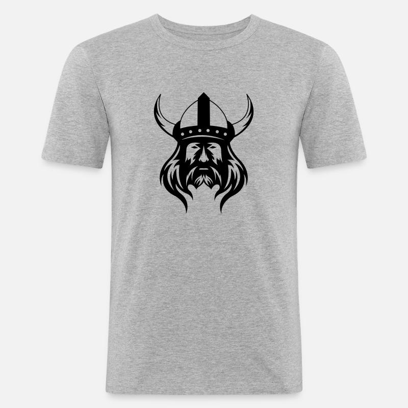 wikinger_01 - Männer Slim Fit T-Shirt - Grau meliert