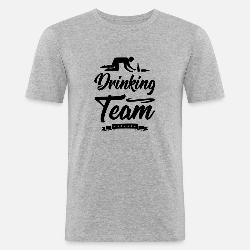 drinking team design - Männer Slim Fit T-Shirt - Grau meliert