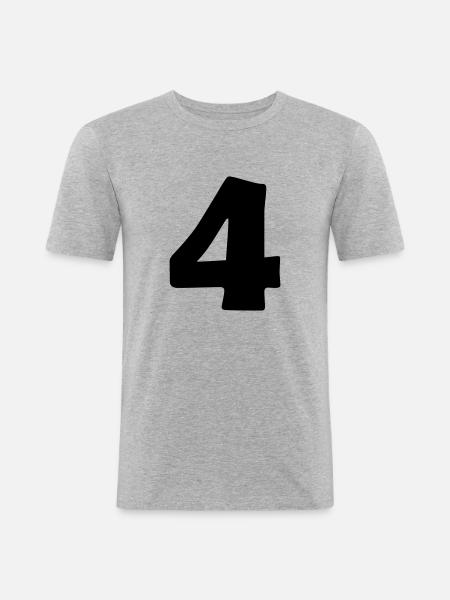 4 - Männer Slim Fit T-Shirt - Grau meliert