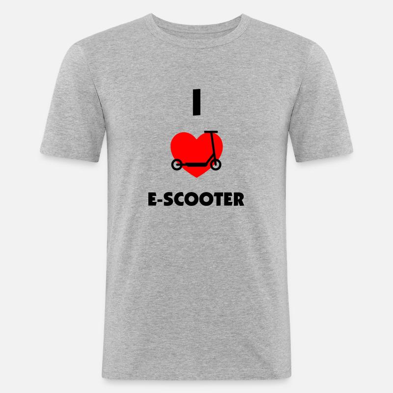 E-Scooter E-Roller Scooter - Männer Slim Fit T-Shirt - Grau meliert