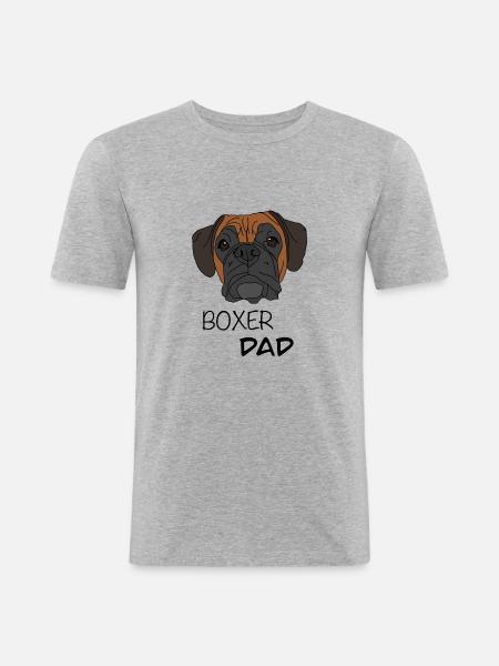 Boxer Dad Boxer Dog Design - Men's Slim Fit T-Shirt - heather grey