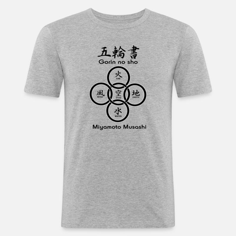 Fünf Kreise oder Ringe - Männer Slim Fit T-Shirt - Grau meliert