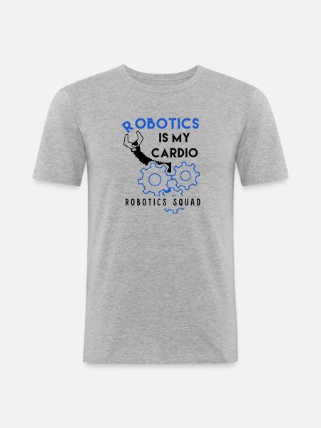 Robotik als Cardio Mechanic Engineering - Männer Slim Fit T-Shirt - Grau meliert