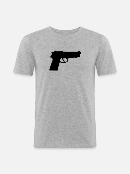 Pistole - Männer Slim Fit T-Shirt - Grau meliert