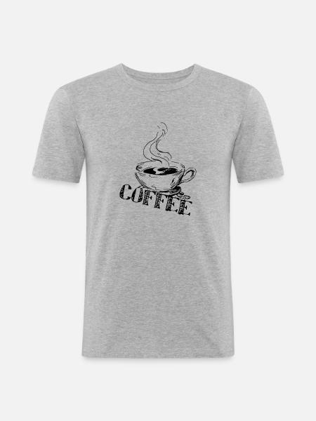 coffee - Men's Slim Fit T-Shirt - heather grey