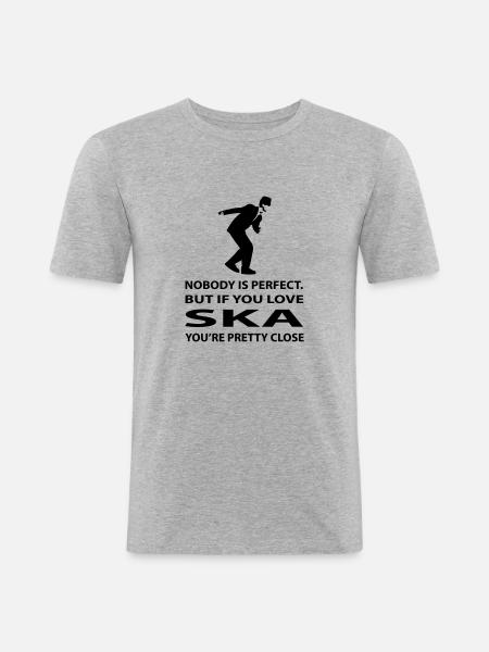 perfect ska, ska music is perfection - Men's Slim Fit T-Shirt - heather grey