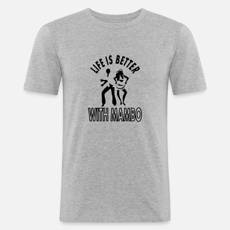 Mambo dance Mambo dancer dancer dancing couple dance - Maglietta aderente da uomo - grigio melange