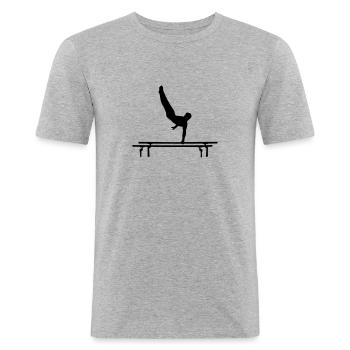 Turner, Turner am Barren - Männer Slim Fit T-Shirt - Grau meliert - Vorne - Nik (191cm)