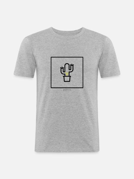 gagthus - Männer Slim Fit T-Shirt - Grau meliert