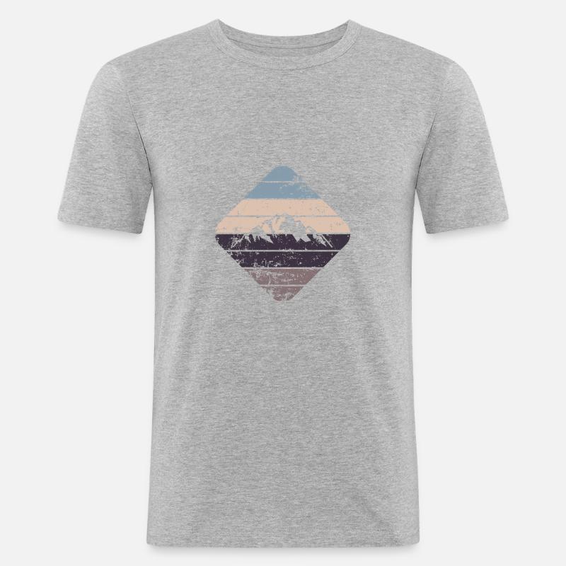 Berg - Männer Slim Fit T-Shirt - Grau meliert