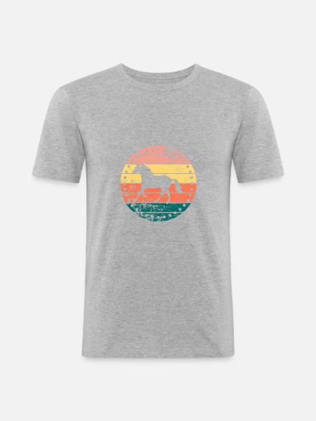 Cheval - T-shirt près du corps Homme - gris chiné