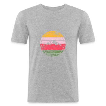 Berg - T-shirt près du corps Homme - gris chiné - Devant - Nik (191cm)