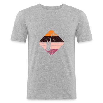 saxophone - Men's Slim Fit T-Shirt - heather grey - Front - Nik (191cm)