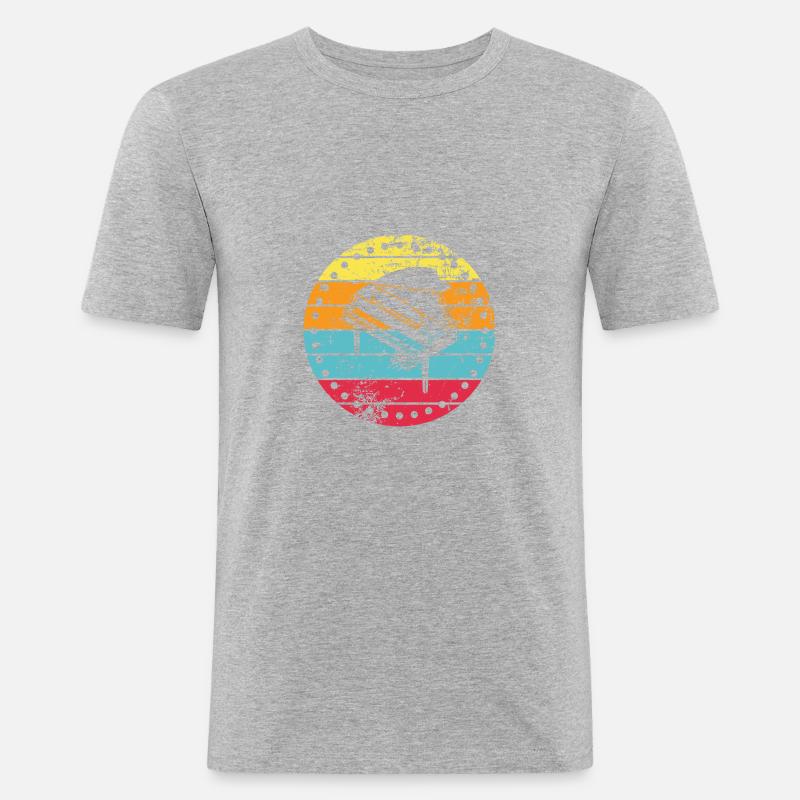 Piano - Männer Slim Fit T-Shirt - Grau meliert