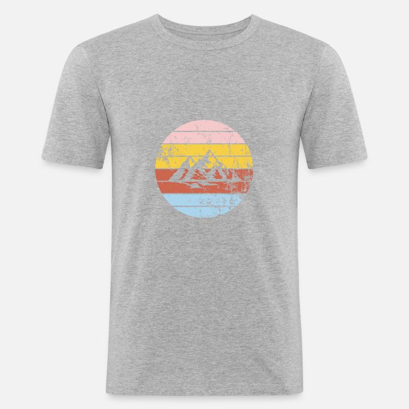 Berg - Männer Slim Fit T-Shirt - Grau meliert