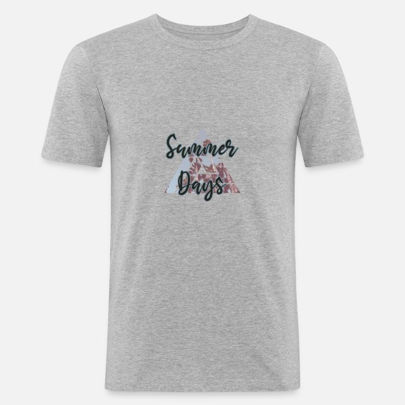 Sommer - Männer Slim Fit T-Shirt - Grau meliert